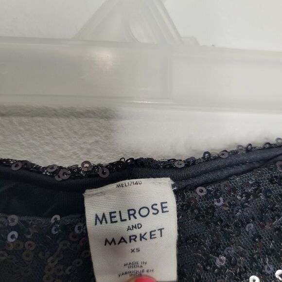 Melrose & Market black sequin cocktail party new years party pull on pants xs - Picture 3 of 8